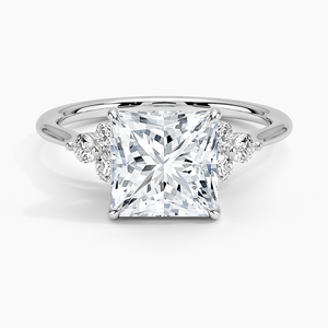 Anillo BOJ 0132 con Corte Princesa, Plata 925, Lujoso Anillo Solitario con Engaste de Puntas, Diamante de 2ct, Color D, VVS1, Moissanita, Certificado GRA - Product Image 1