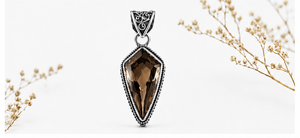 Smoky Quartz Silver Pendant – Handmade Brown Gemstone <b>Necklace</b> in Sterling Silver - Product Image 3