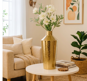 Luxury Gold Iron Wire Frame Flower Vase – Minimalist Hydroponic Glass <b>Plant</b> Holder Bouquet <b>for</b> <b>Table</b> Centerpiece - Product Image 6