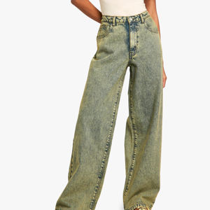 ผู้ผลิตขายส่งกางเกงยีนส์เดนิมผู้หญิงทรงคาร์โก้ คุณภาพสูง พร้อมป้ายกำกับแบบกำหนดเอง - Product Image 1