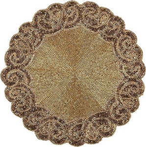 Round Beaded <b>Coaster</b> Blue <b>White</b> Star Pattern Traditional Chinese Style Durable Textile Promotional Use - Product Image 6