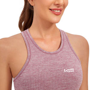 Top de yoga para mujer de material liso de secado rápido, ropa de entrenamiento de yoga para verano, top de yoga para mujer - Product Image 3