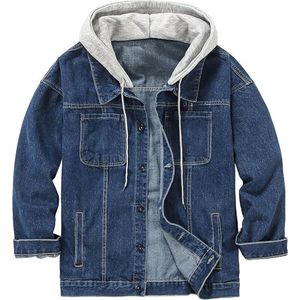 High Quality Classic Blue Denim Jacket for Men & Women Vintage Style <b>Button</b> Letter Pattern Coated Front Logo High Street Jacket - Product Image 3