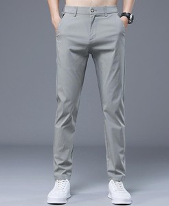 กางเกงขายาวผู้ชายคุณภาพสูง น้ำหนักเบา ซิปหน้า สไตล์ลำลอง ทรงตรง เอวกลาง ด้านหน้าเรียบ เป็นมิตรกับสิ่งแวดล้อม สำหรับฤดูใบไม้ร่วง/ฤดูหนาว - Product Image 2