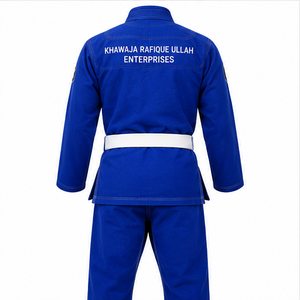 Khwaja refique ullah Enterprises BJJ Kimono <b>Blue</b> <b>Men's</b> Regular Fit Cotton Judo Gi White <b>Belt</b> Included breathable best selling - Product Image 3