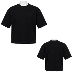 เสื้อยืดคอกลมผู้ชายแบบสปอร์ต ผ้าฝ้ายพรีเมียม สกรีนโลโก้ OEM ได้ตามสั่ง ทรงโอเวอร์ไซส์ แขนครึ่งตัว - Product Image 2