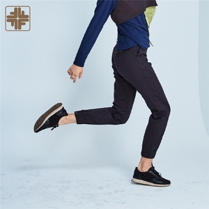 Pantalon de jogging sport décontracté pour femme, taille mi-haute, devant plat, respirant, bleu foncé, OEM ODM - Product Image 4