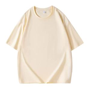 T-shirt oversize pour homme en coton épais, col rond, manches courtes, coupe ample, streetwear urbain, tee-shirt décontracté essentiel - Product Image 4