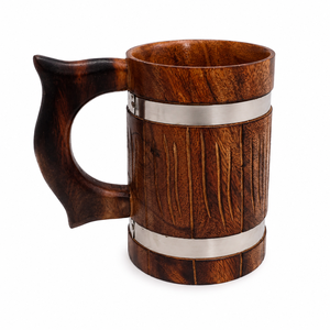 Chopes à bière en bois artisanales avec finition rustique pour cadeaux, décoration de bar à domicile et approvisionnement en gros pour l'exportation - Product Image 1
