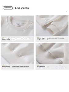 เสื้อสเวตเชิ้ตผู้ชายทรงหลวม ผ้าคอตตอนเนื้อหนัก 450 กรัม สีพื้น ปักโลโก้ตามสั่ง ราคาโรงงานจากบังกลาเทศและจีน ขายส่ง - Product Image 5