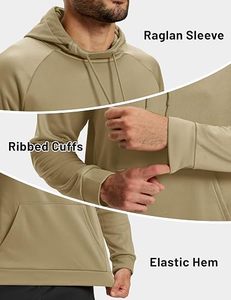 Sweat-shirt à capuche unisexe, coupe classique, couleur unie, décontracté, 100 % polyester, en molleton bouclette, avec poche cœur, séchage rapide, idéal pour l'hiver - Product Image 5