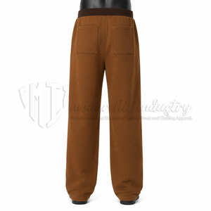 Pantalones Deportivos Casuales para Hombre, Color Marrón, 100% Algodón, Transpirables, Ecológicos, Cintura Elástica con Cordón, Bolsillos Laterales - Product Image 2