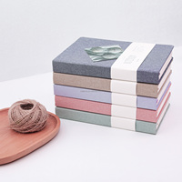 Journal de couture en fil personnalisable Logo personnalisé Agenda quotidien Carnet A5 à couverture rigide en cuir PU lin