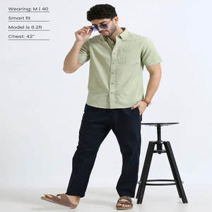 Camisa informal de media manga ecológica para hombre, ligera, transpirable y antiarrugas de proveedor indio - Product Image 2