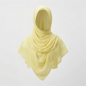 Hiyab de Chifón de Color Sólido para Mujer, Transpirable, para Uso Diario, Pañuelo Islámico - Product Image 1