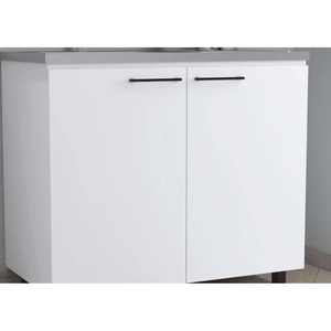 Mobile da Cucina Bianco da Appoggio in Acciaio Inox Napoles 2 con Lavello e Ripiano Interno - Product Image 4