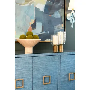 Cylinder <b>Hurricane</b> Candleholder Clear Glass With Gold Base Home Decoration - Product Image 4