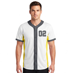 Maillot de baseball pour homme à boutons, maillot de baseball sublimé pour homme, maillot de baseball col en V pour homme, chemise de baseball 100% polyester - Product Image 1