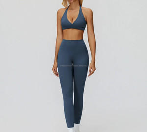 Ensemble de yoga pour femmes, jacquard, sans couture, taille haute, élastique - Product Image 4