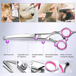 Kit de ciseaux à effiler professionnels en acier inoxydable de haute qualité, 6 pièces, avec manche long, pour la coupe de cheveux - Product Image 5