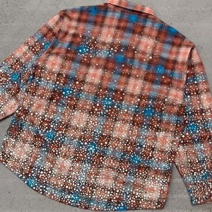 Wholesale Street wear Rhinestone Drop Shoulder Boxy Button up Long Sleeve T <b>Shirts</b> Plaid Acid Wash <b>Men</b> <b>Flannel</b> <b>Shirts</b> - Product Image 3