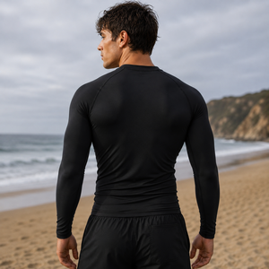 Micah Corporation Premium UPF50+ Breathable Eco-Friendly Long Sleeve <b>Raglan</b> Compression Moisture-Wicking Unisex Crew Neck Rash - Product Image 3