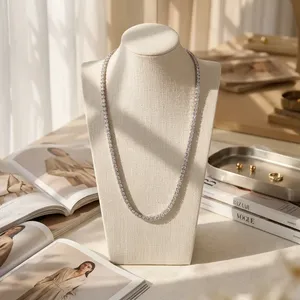 Collier tennis serti de diamants de laboratoire, plaqué or, pierres taille brillant certifiées IGI, style hip-hop pour femme, cadeau de mariage - Product Image 1