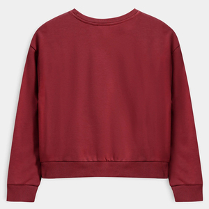 เสื้อสเวตเชิ้ตคอกลมทรงหลวมสำหรับผู้หญิง สีพื้น แขนยาว ผ้าถัก คอตตอน/ใยไผ่ สไตล์ลำลองสำหรับฤดูใบไม้ร่วง - Product Image 2