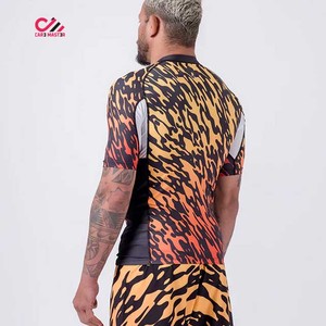 CARE MASTER Men's Short Sleeve Rash Guard <b>Flame</b> Print Quick Dry Polyester Sport Top Adult Training <b>Shirt</b> - Product Image 4