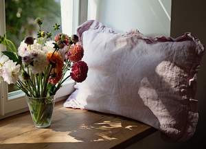 Linen Pillow case Soft Ruffle Edge Cushion Cover Decorative Frill Throw Pillow Case for <b>Bed</b> Sofa Home Decor - Product Image 3