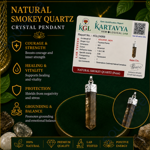 Pendentif crayon en quartz fumé, forme hexagonale religieuse, unisexe - Product Image 4