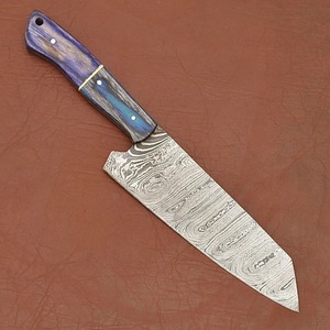 Cuchillo de Chef de Acero de Damasco Personalizado de Lujo, Hecho a Mano con Brillantez Artesanal – Artesanía Premium - Product Image 4