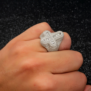 <b>Silver</b> Moissanite Hip Hop <b>Ring</b> For <b>Men</b> And Women 925 Sterling <b>Silver</b> Iced Luxury <b>Ring</b> GRA Certified - Product Image 3