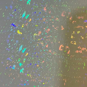 Bulk Crystal Transparent Self Adhesive Holographic Film Roll for Packaging Decoration, Rainbow Laser Effect <b>Vinyl</b> Sticker Film - Product Image 1