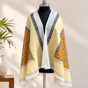 Pañuelo de Verano de Algodón para Mujer |   Pareo Ligero Estampado a Mano para la Playa |   Chal suave y transpirable para viajes y protección solar - Product Image 2