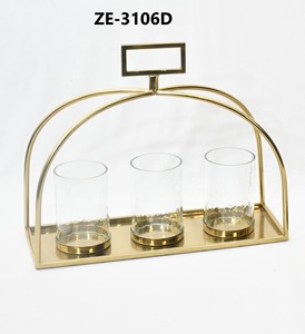 Handmade Metal Candle Holder Contemporary Luxury Artistic Home AccessoriesPremium Matte <b>Black</b> Handmade Gold Iron Decorative - Product Image 3