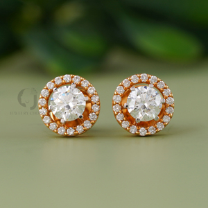 Classic 1.58CT Lab Diamond Halo Studs 14K White Gold Screw <b>Back</b> Solitaire <b>Earrings</b> Anniversary Gift for Women Luxury Jewelry - Product Image 2