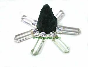 Pyramides énergétiques en cristal d'œil de tigre, générateurs d'énergie, chakra, guérison Reiki, pierres précieuses naturelles, entièrement faites à la main - Product Image 4