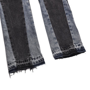 Jean Droit en Denim Tricoté de Haute Qualité, Style Streetwear, Taille Moyenne, Effet Délavé Vintage, Grande Taille, pour Homme, Hiver, Automne, Été - Product Image 4