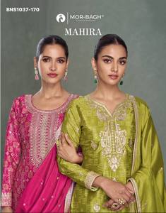 Collection de costumes plazzo et dupatta en soie chinon imprimée et brodée, entièrement cousus, de qualité supérieure, pour femmes, exportateur de mode - Product Image 5