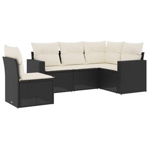 Conjunto de Sofás Grandes para Jardín en Ratán PE Negro con Acero con Recubrimiento en Polvo, Muebles de Exterior Premium - Product Image 2