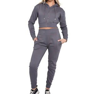 Conjunto de Sudadera Corta y Pantalones Deportivos para Mujer, Ropa Casual de Dos Piezas, Tela Suave, Corte Ajustado, Atuendo Diario para la Calle - Product Image 6