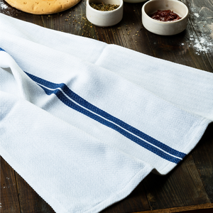 Solid Color Woven Cotton <b>Kitchen</b> <b>Towel</b> Rectangle Eco Friendly Machine Washable Blue Set - Product Image 6