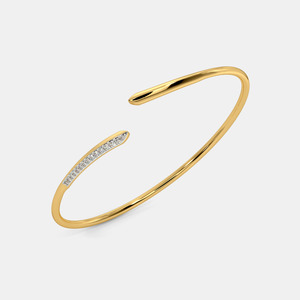 กำไลข้อมือแบบเปิดประดับเพชรทรงโค้งมน - Product Image 3