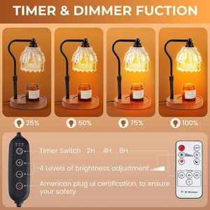 Wireless Remote Control Dimmable Candle Warmer Lamp with <b>Timer</b> Height Adjustable Wax Melts for Jar Candles - Product Image 4