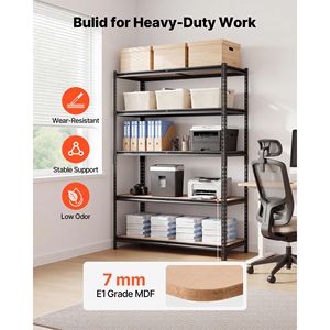 Étagères de garage robustes à 5 niveaux réglables, capacité de 3000 lb, étagère de rangement utilitaire en métal - Product Image 5