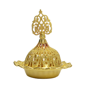 Brûleur d'encens en métal de luxe, diffuseur d'arômes d'aromathérapie, fourneau décoratif de table pour la maison, petits objets artisanaux d'encens avec couvercle - Product Image 4