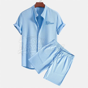 Ensemble de shorts décontractés pour hommes en 2 pièces, MOQ faible, été - Vêtements de sport de haute qualité 100% coton pour un usage quotidien - Product Image 2