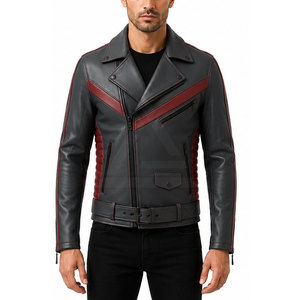 Custom Leather <b>Biker</b> <b>Jacket</b> Featuring Modern Slim Fit Premium Quality Leather And Timeless Streetwear Design For Men - Product Image 3