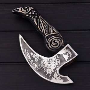 Hacha de Pizza de Acero con Alto Contenido de Carbono, Estilo Vikingo, Mango de Madera de Palisandro, Diseño para Partir Corazones, Grado Industrial, DIY, Venta Caliente 10 - Product Image 5